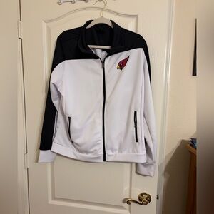 Arizona Cardinals jacket. Women's Black and White Zip-Up Jacket